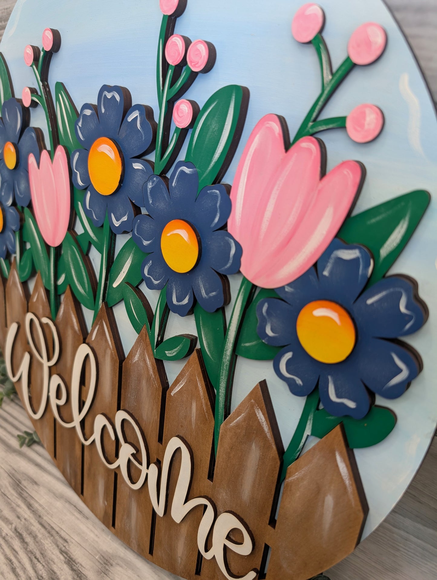 Flowers Uncontained Artistic Door Hanger l Spring and Summer Decor