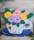 Flowers in a Teacup Artistic Door Hanger l Spring and Summer Decor