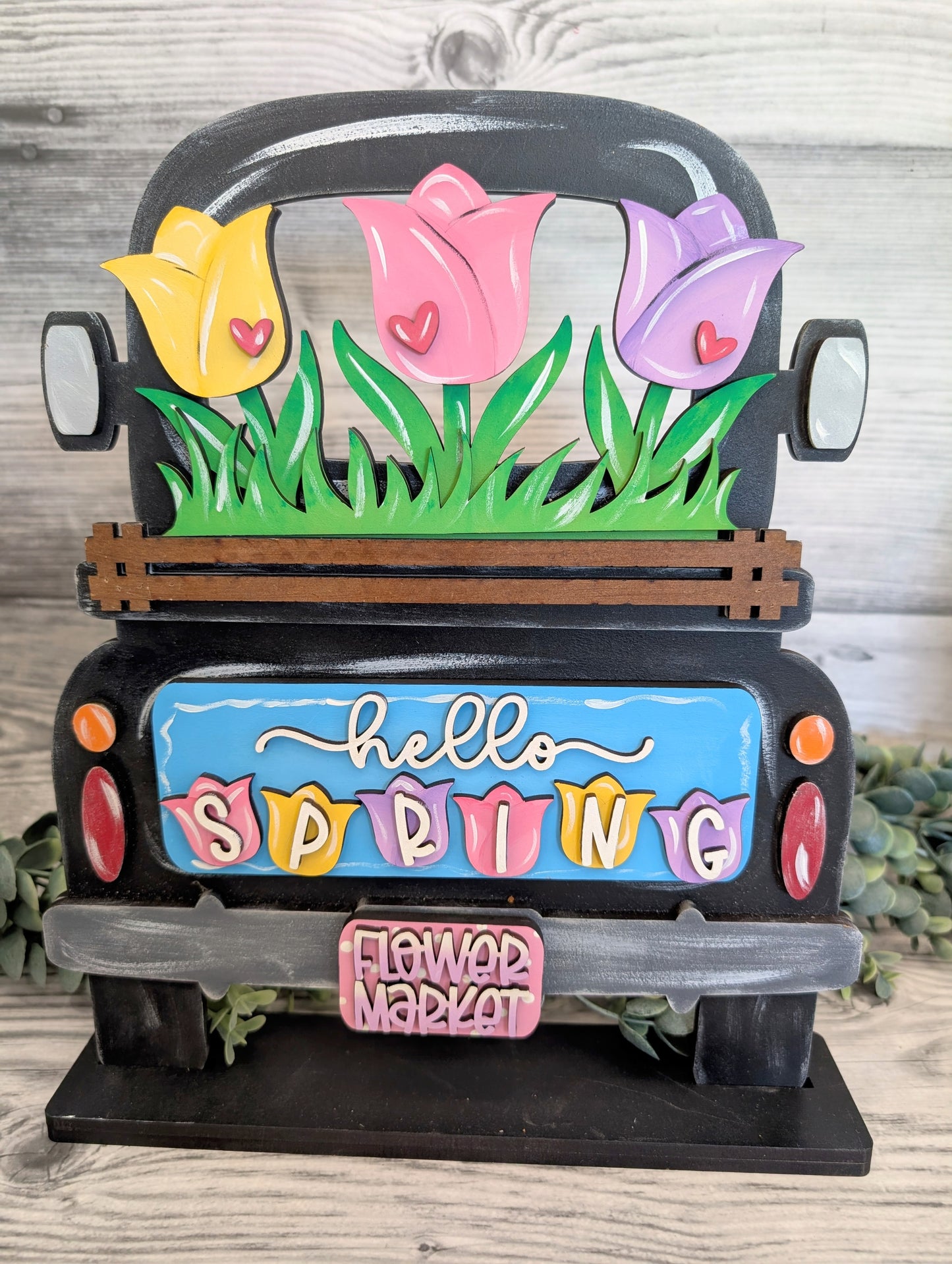 SMALL Spring Tulip Truck Insert – Fits SMALL Famous Truck & Round Door Hangers | Spring Decor