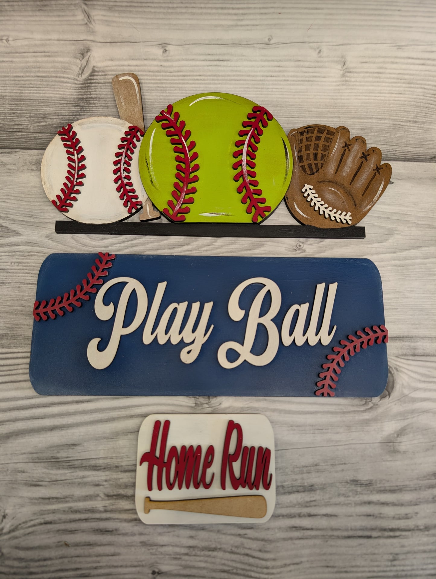 SMALL Baseball and Softball Truck Insert - Fits SMALL Famous Truck, Gnome, and House | Sports Decor