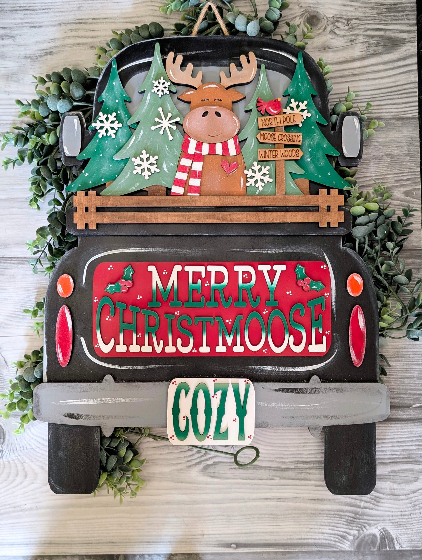 SMALL Christmas Moose Truck Insert – Fits SMALL Famous Truck, Gnome, and House | Christmas Decor