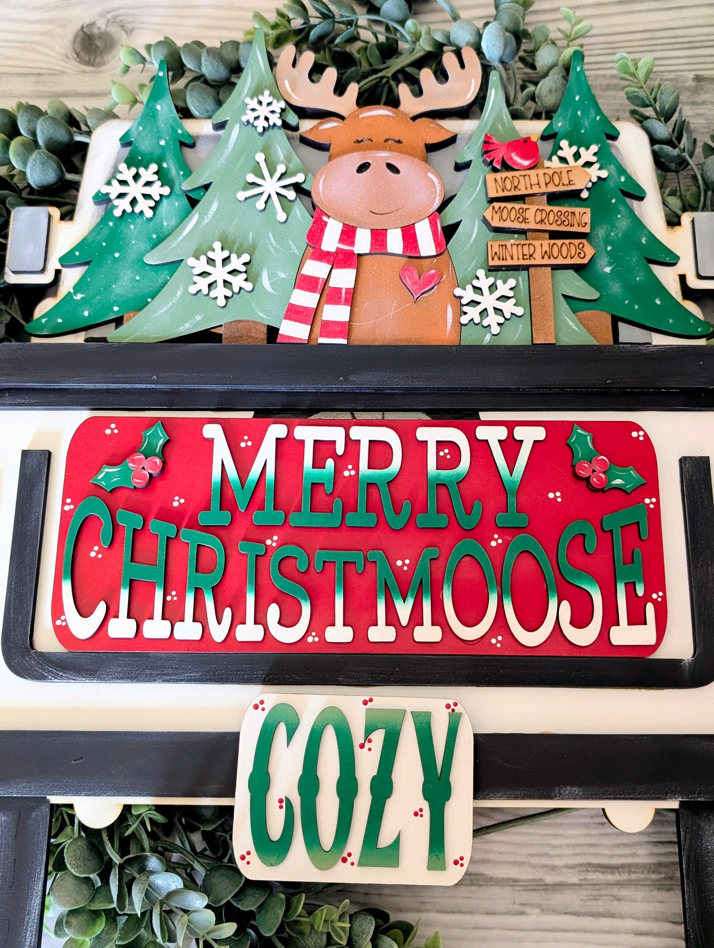 SMALL Christmas Moose Truck Insert – Fits SMALL Famous Truck, Gnome, and House | Christmas Decor