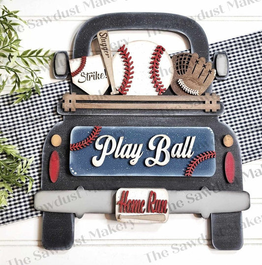 SMALL Baseball Truck Insert - Fits SMALL Famous Truck, Gnome, and House | Sports Decor