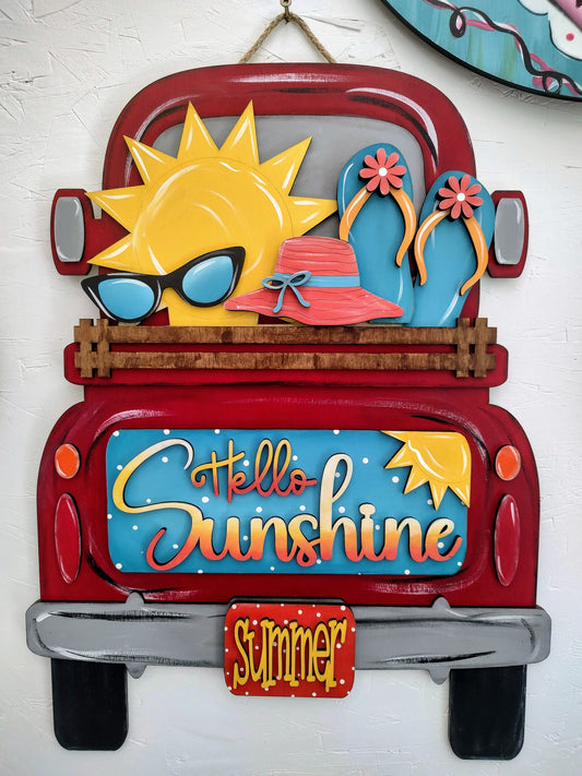 Hello Sunshine Summer Insert for Interchangeable Truck and Cutting Board