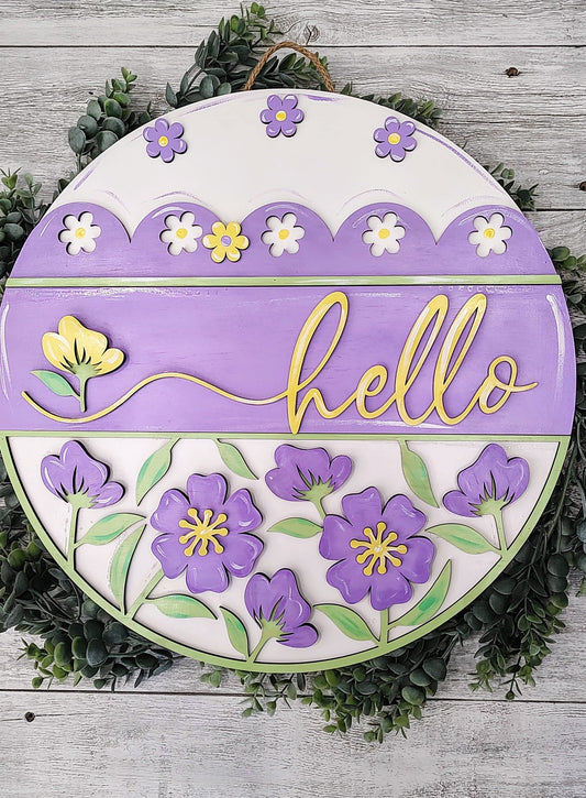 Genevieve Spring Floral Door Hanger