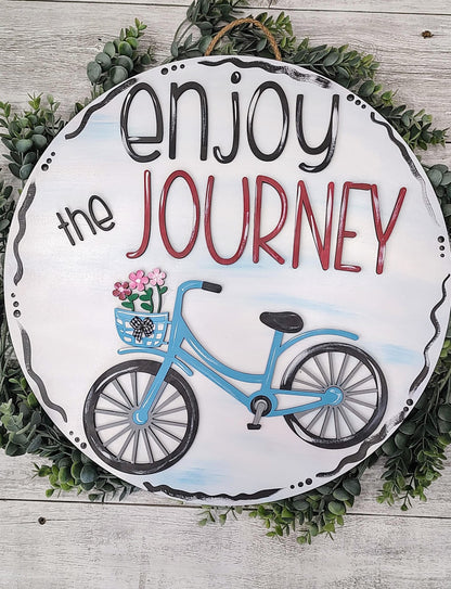 3D Bicycle "Enjoy the Journey" Spring/Summer Door Hanger.