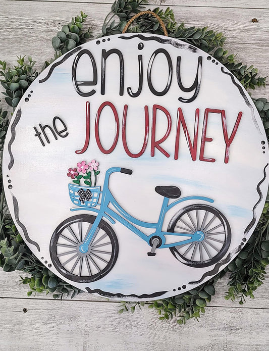 3D Bicycle "Enjoy the Journey" Spring/Summer Door Hanger.
