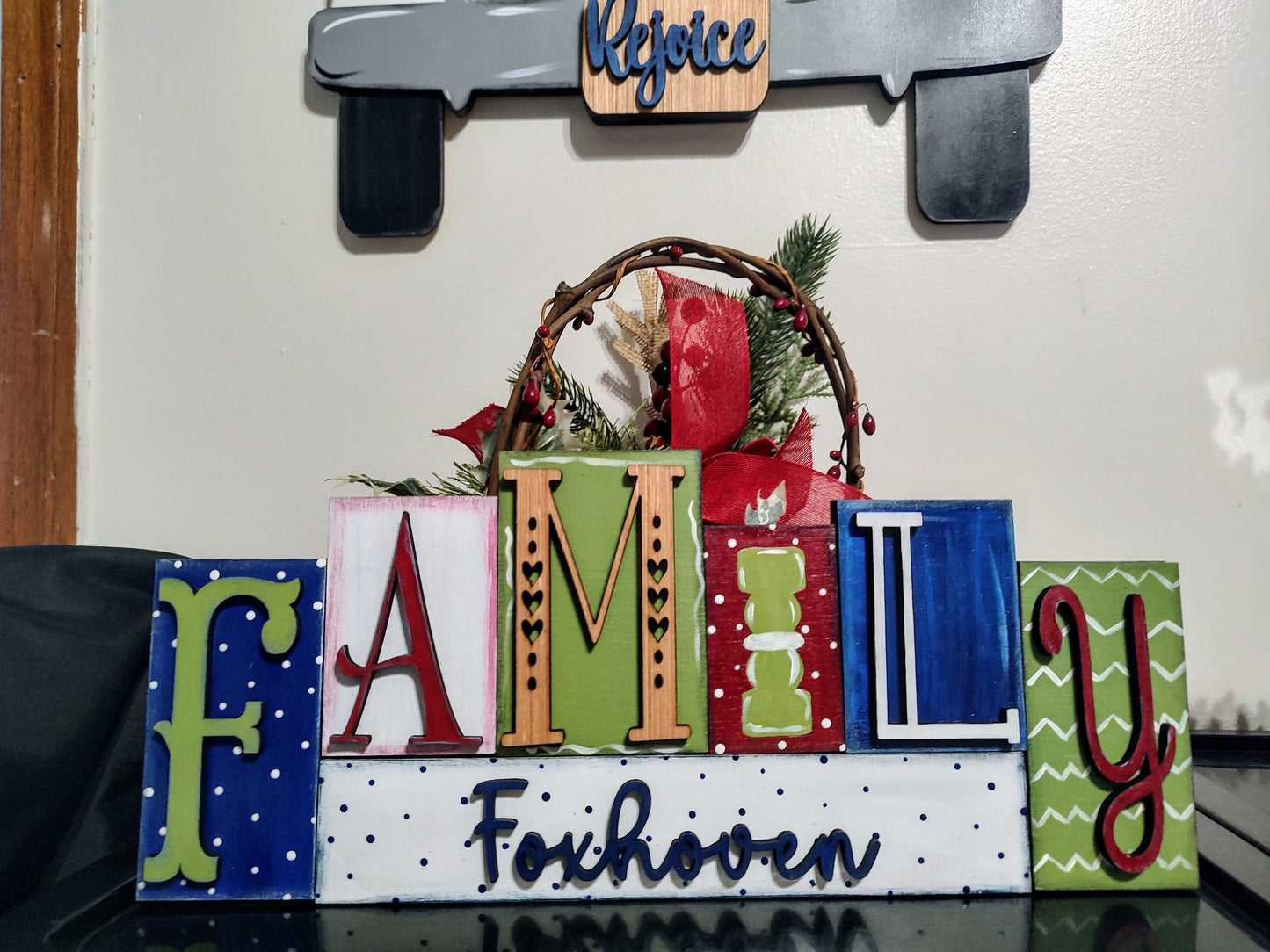 Personalized family shelf decor