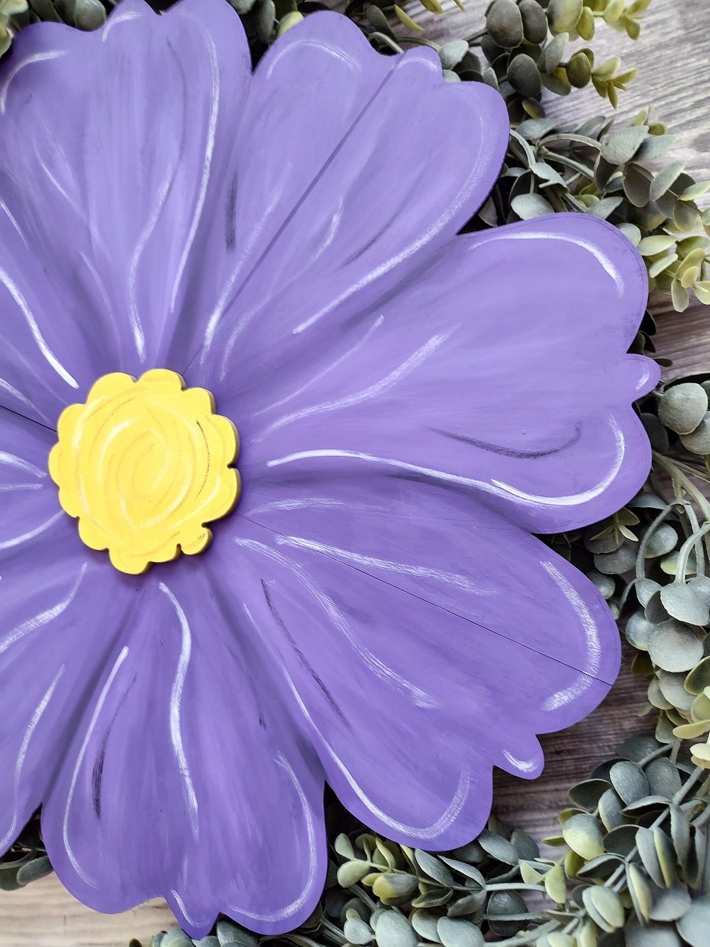 Spring violet flower door hanger