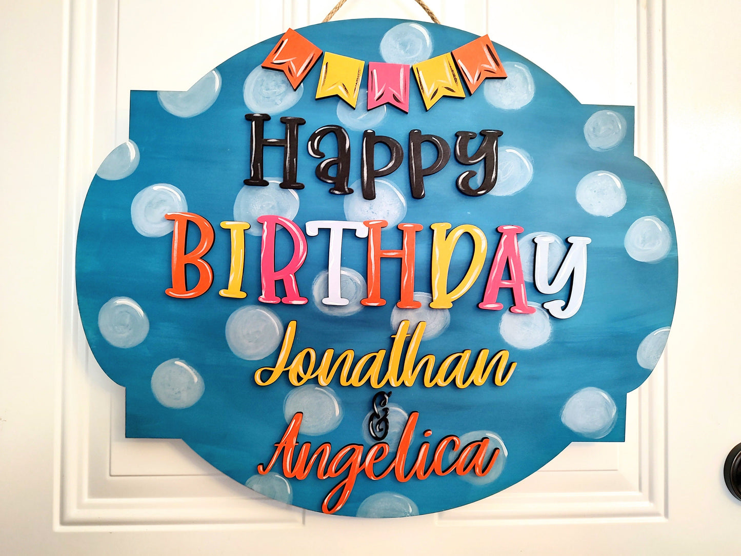 Personalized happy birthday sign for door or wall. Reusable happy birthday sign.