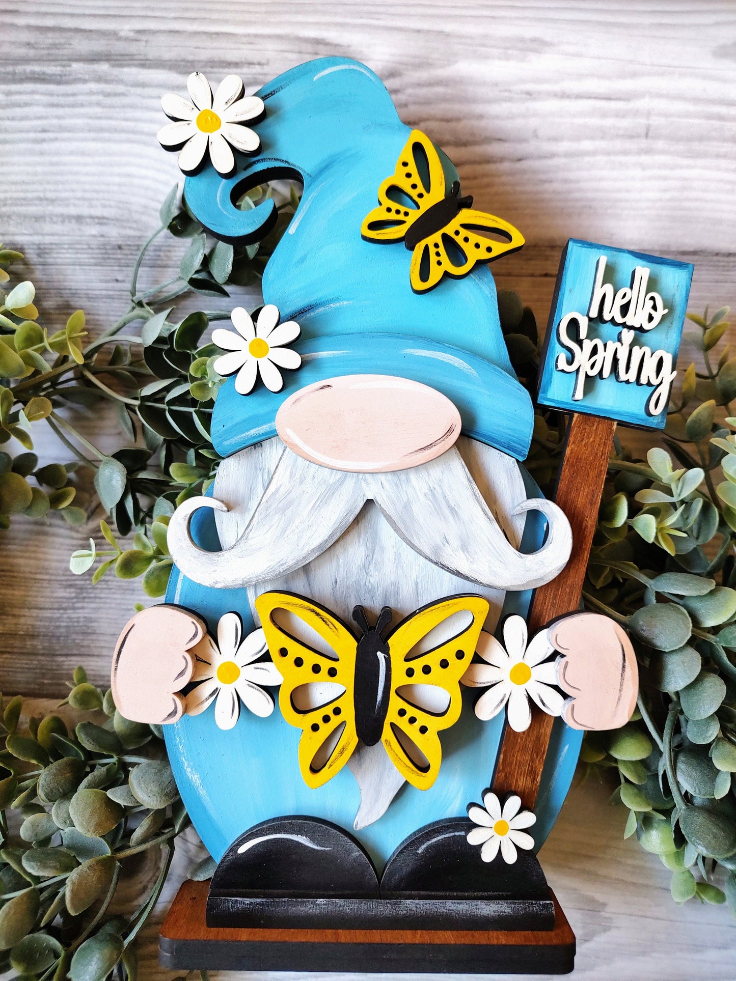 Spring Gnome Butterfly. Self-standing spring gnomes